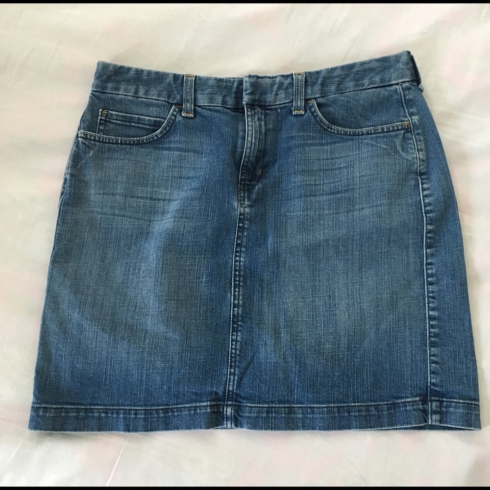 Knee length a-line denim skirt